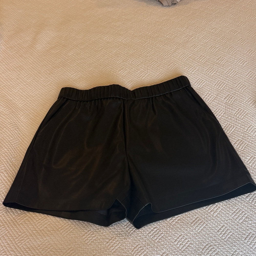 NWT Black Faux Leather Shorts